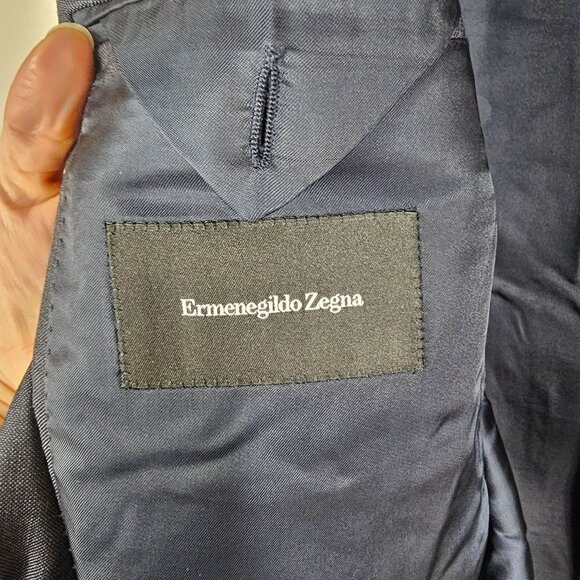 Ermenegildo Zegna Gray Wool Blazer Jacket US 46R Dual Vent Quiet Luxury Italian - Picture 7 of 12